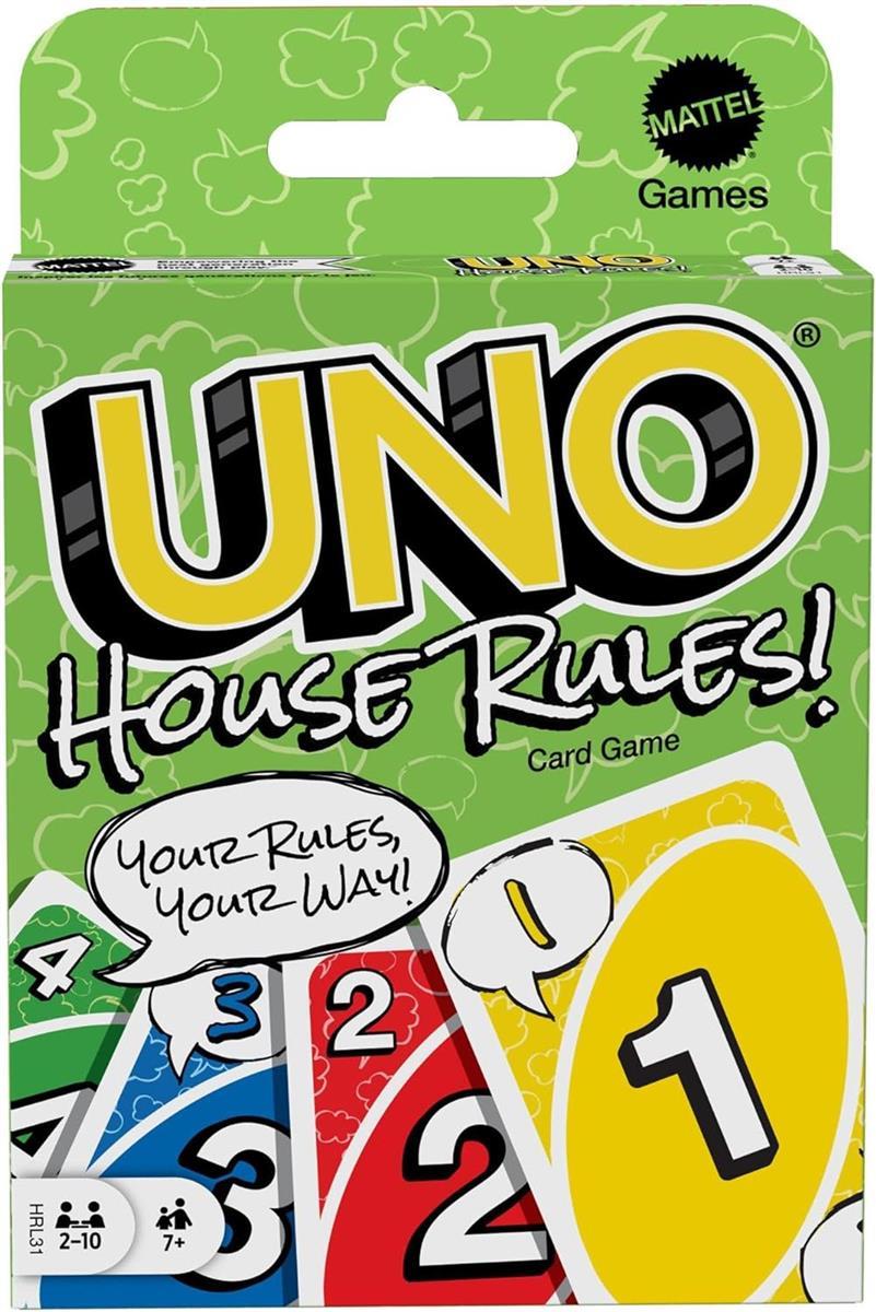 Mattel Games UNO House Rules Kartenspiel für Familienabende, Spieleabende, Reisen, Camping und Partys, HRL31