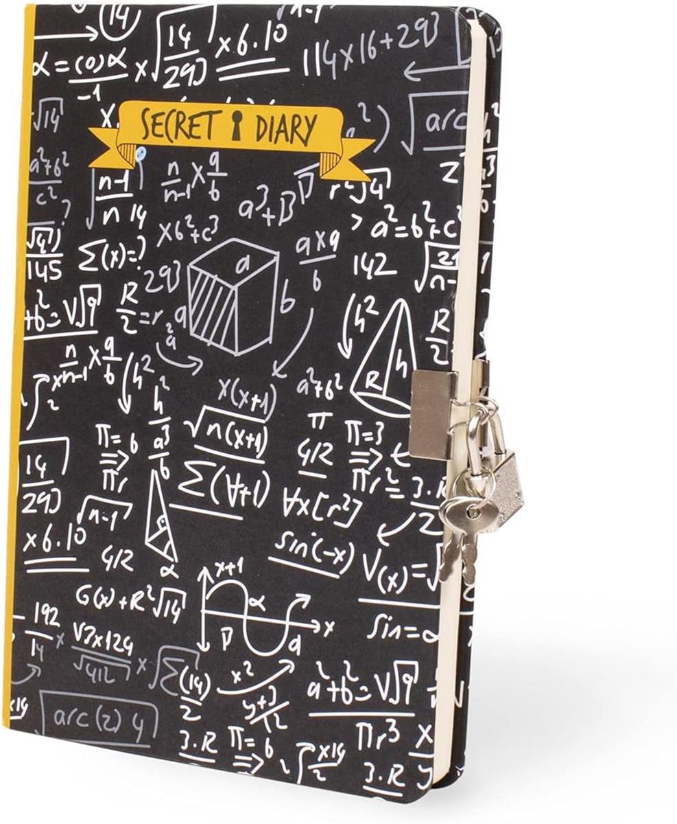I-TOTAL ® Tagebuch Vorhängeschloss Schlüsseln 80 Seiten Mathematik