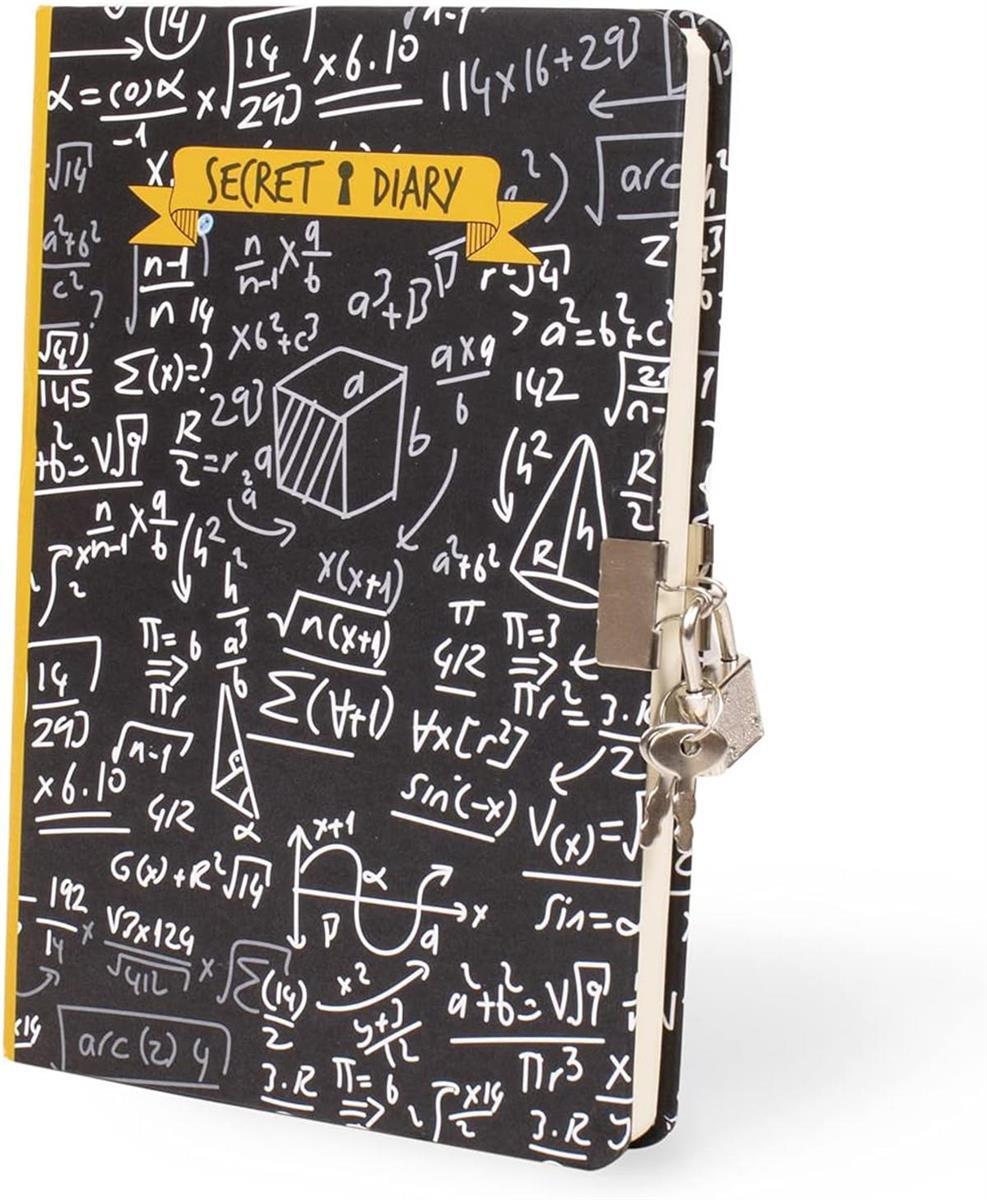 I-TOTAL ® Tagebuch Vorhängeschloss Schlüsseln 80 Seiten Mathematik