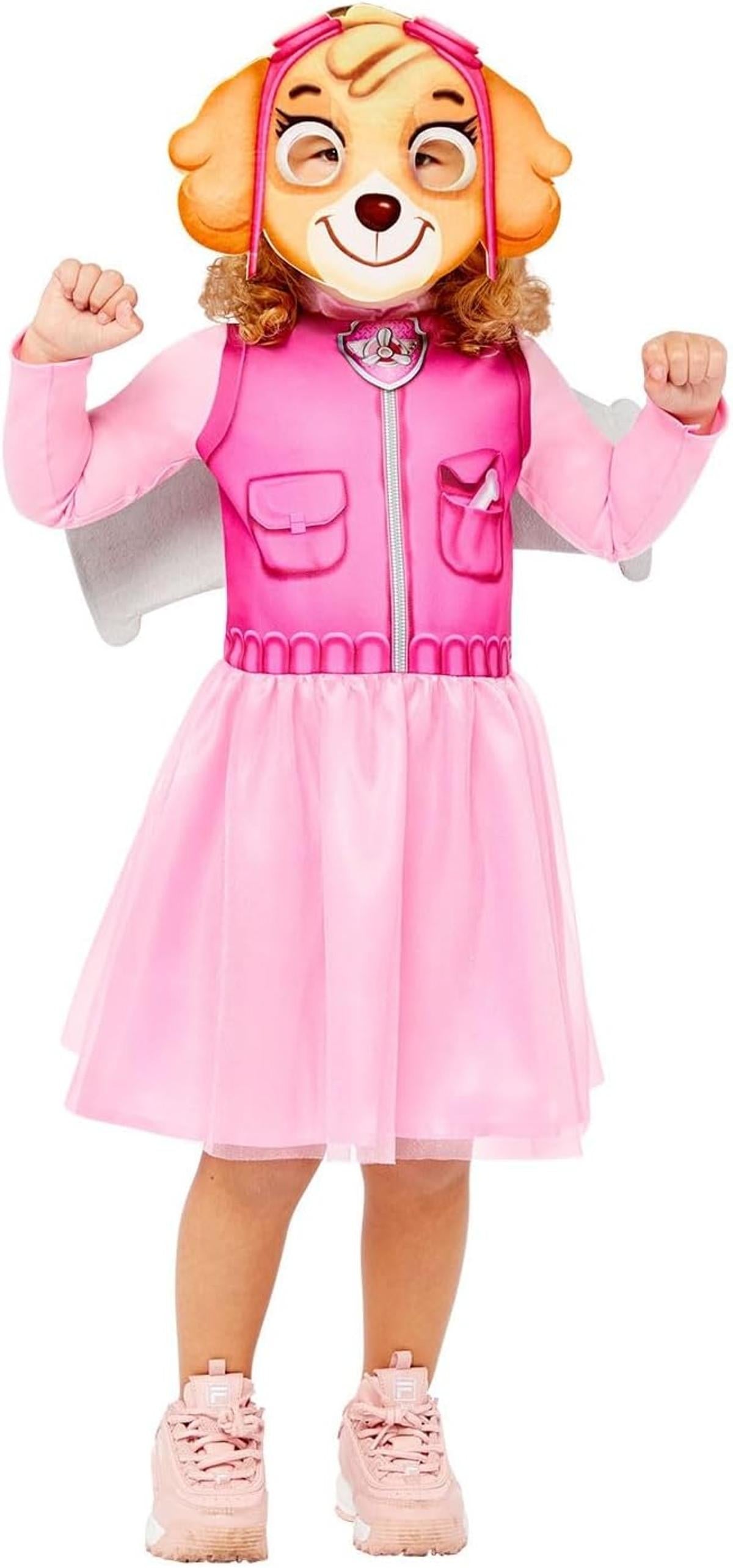 Amscan - Kinderkostüm Skye aus Paw Patrol, Kleid, Flügel, Maske, Serie, Helfer auf vier Pfoten, Hund, Motto-Party, Karneval