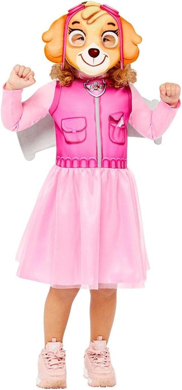 Amscan - Kinderkostüm Skye aus Paw Patrol, Kleid, Flügel, Maske, Serie, Helfer auf vier Pfoten, Hund, Motto-Party, Karneval
