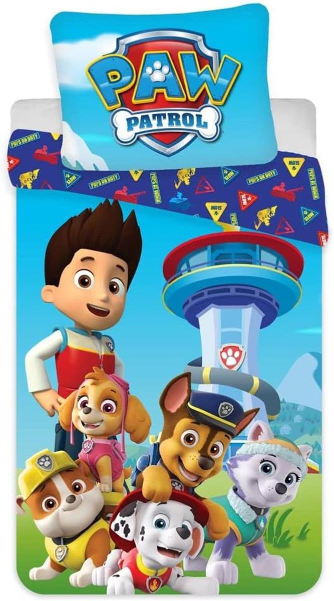Baby Bettwäsche Set 2tlg. Paw Patrol 100% Baumwolle 100x135 cm, 40x60 cm, Baumwolle