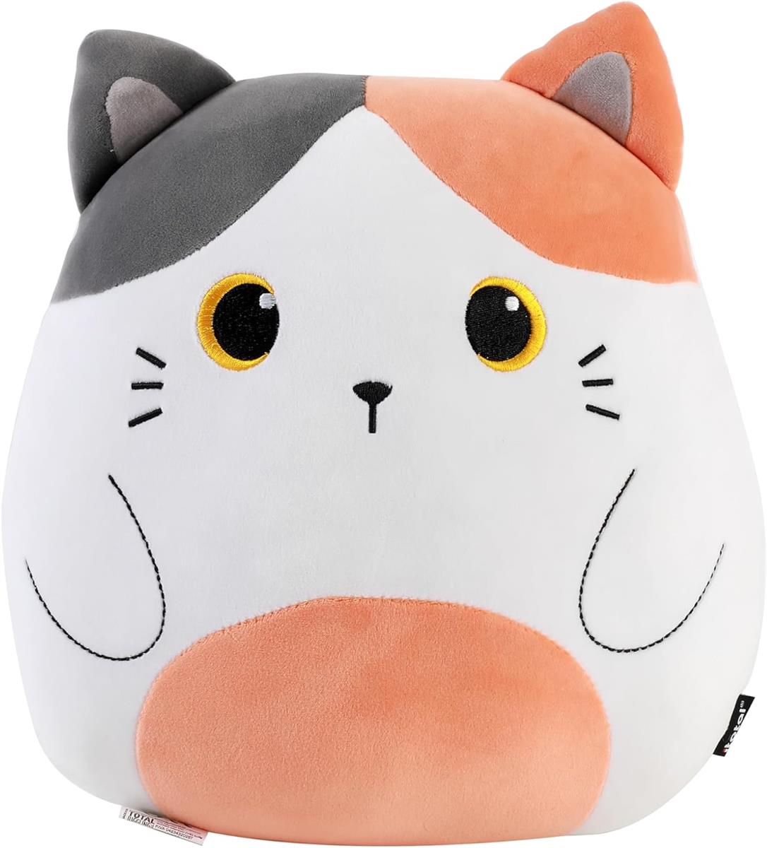 I-TOTAL ® Dekokissen für Kinder/Wohnzimmer Flauschiges Stoffkissen Form Katze