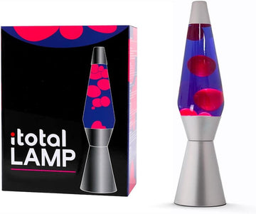 I-TOTAL® Lavalampe Magie Lavaspektakel: Einzigartiges für Ihr Zuhause Lila Rose Silber Spaceship