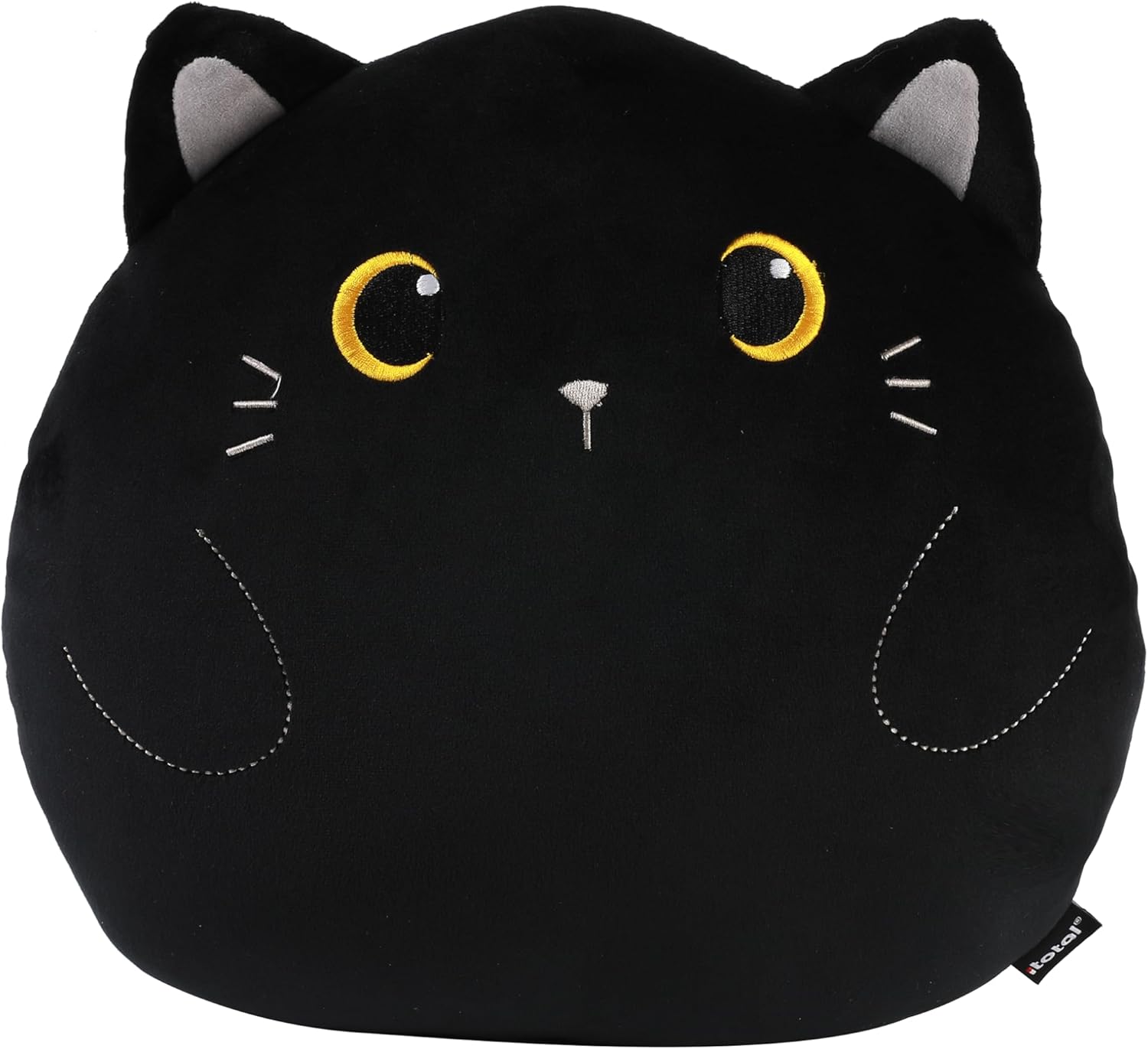 I-TOTAL ® - Dekokissen für Kinder/Wohnzimmer, Flauschiges Stoffkissen in Form schwarze Katze