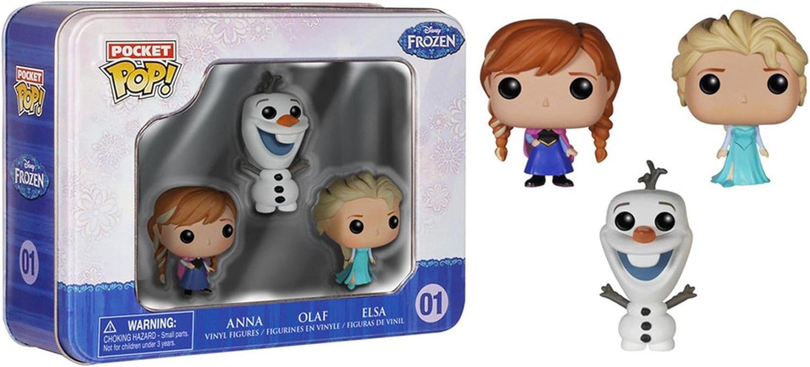 Funko 4797 Pocket POP Tin Frozen Elsa Anna Olaf Figure (Pack of 3)
