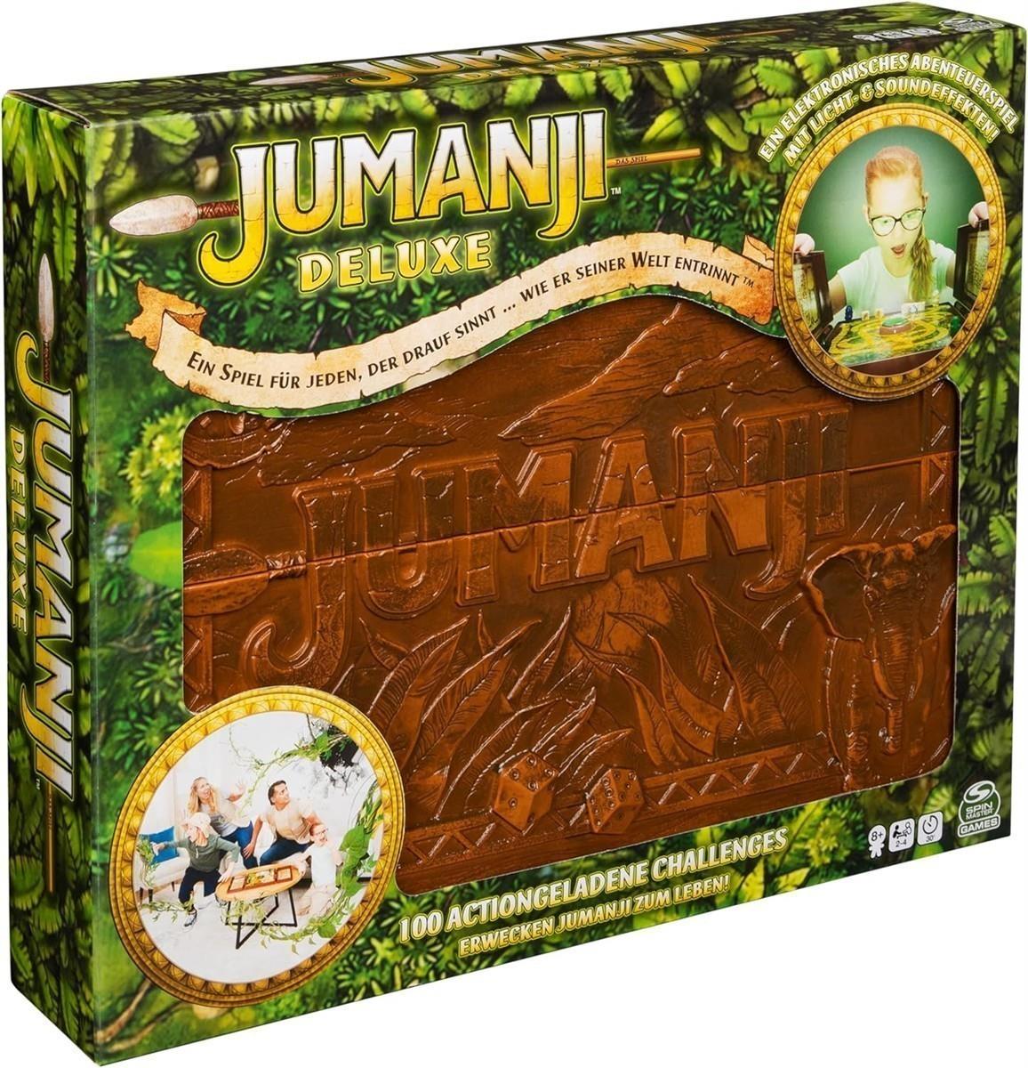 Spin Master Games - Jumanji - das actiongeladene Familienspiel, Deluxe-Version mit Spielcomputer inkl. Licht- und Soundeffekten; für 2–4 mutige Abenteurer ab 8 Jahren