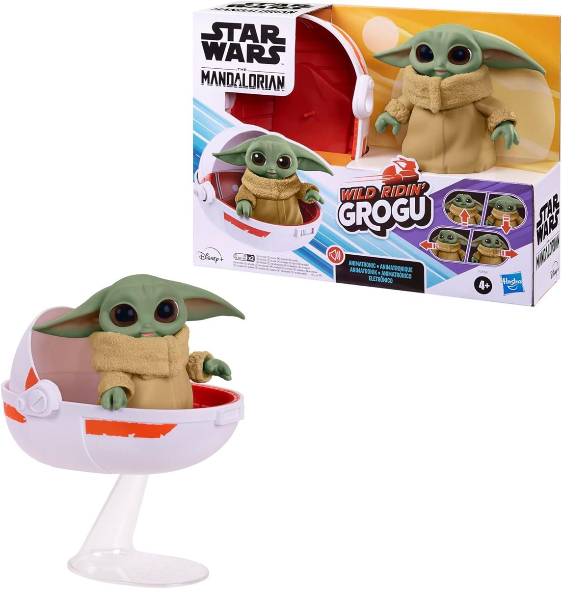 Star Wars Wild Ridin' Grogu Animatronik Spielzeug, über 25 Sound- und Bewegungskombinationen, Spielzeug für Kinder ab 4 Jahren