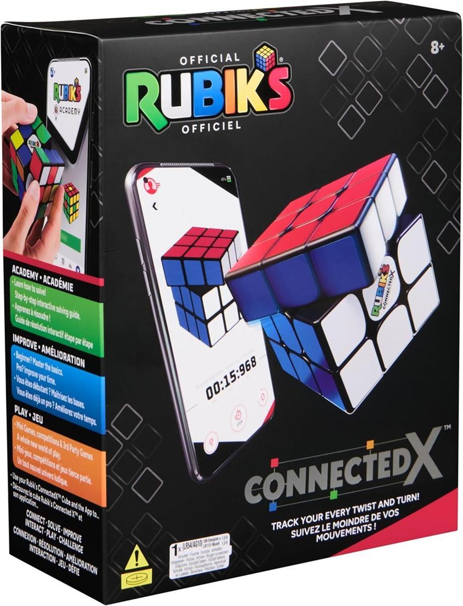 Rubik's ConnectedX - elektronischer 3x3 Cube für Einsteiger und Profis, Bluetooth-Verbinung zur App, die beim Lösen hilft, Spiele und Challenges enthält, ab 8 Jahren
