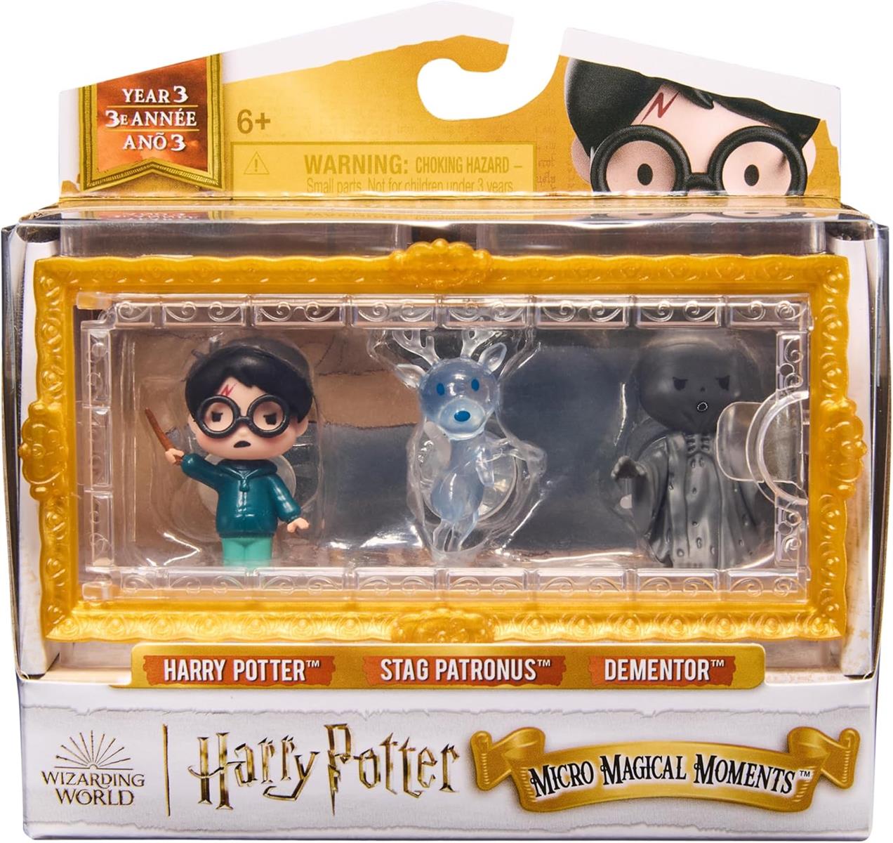 Wizarding World Harry Potter - Micro Magical Moments Sammelfiguren Multipack "Patronus" mit Harry Potter, Hirsch-Patronus, Dementor und Setzkasten, für Kinder ab 6 Jahren, Fanartikel