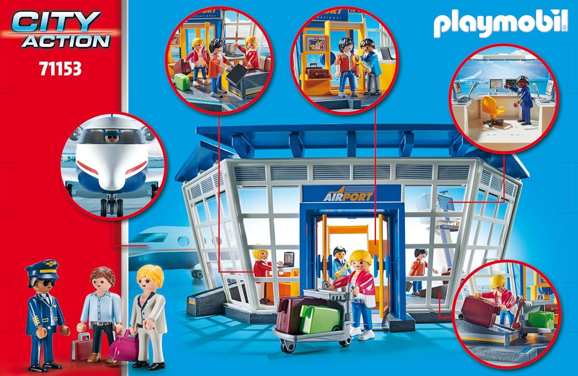 PLAYMOBIL City Action 71153 Flughafen mit Flugzeug und Tower
