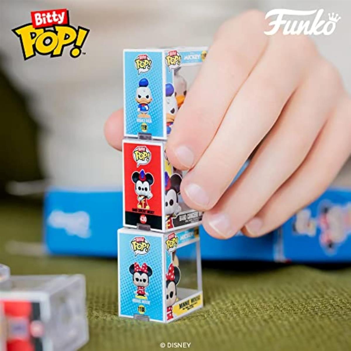 Funko Bitty Pop! Disney - Mickey Mouse, Minnie Mouse (pink Dress), Pluto und eine Überraschungs-Mini-Figur - 0.9 Inch (2.2 cm) Sammlerstück Stapelbares Display-Regal Inklusive - Geschenkidee
