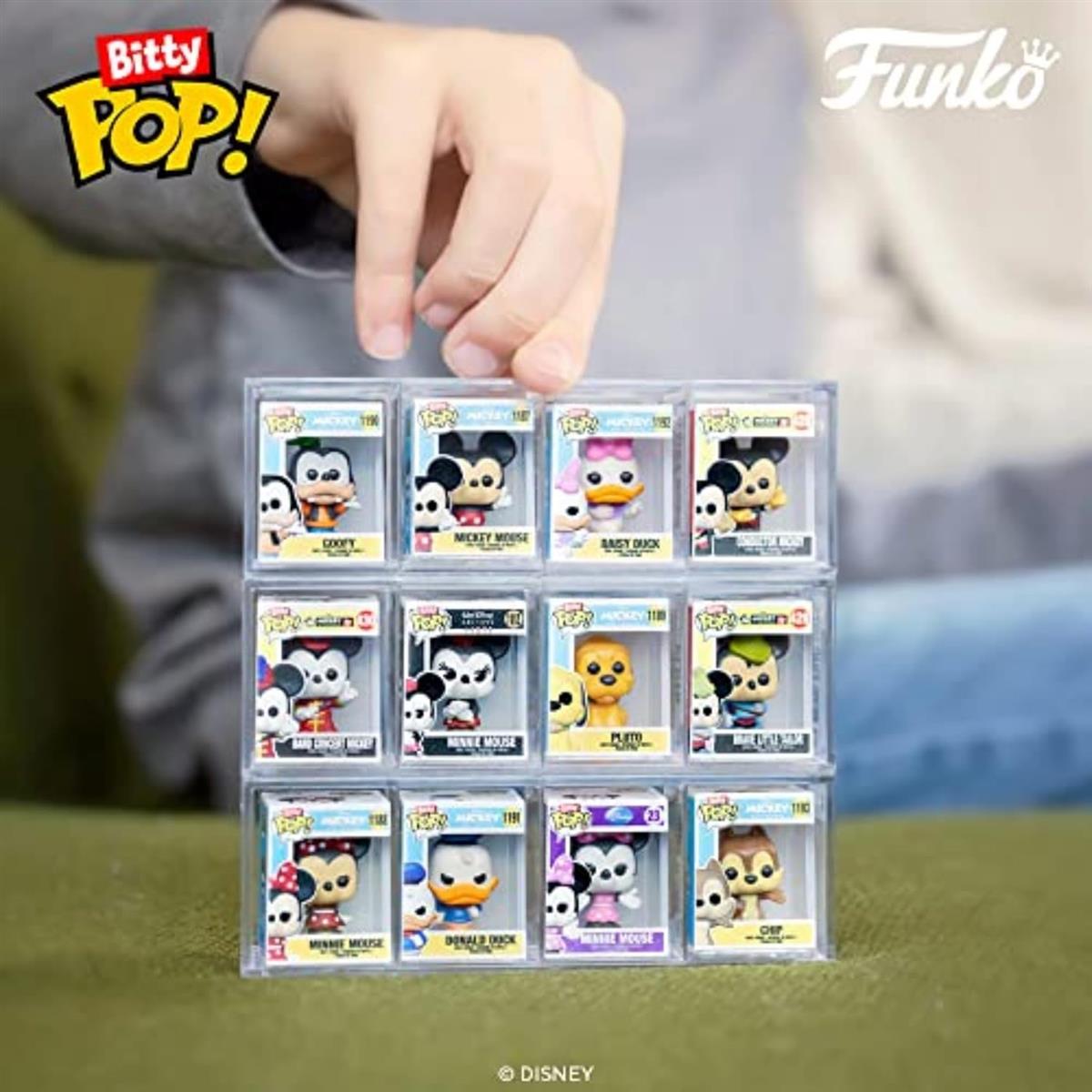 Funko Bitty Pop! Disney - Mickey Mouse, Minnie Mouse (pink Dress), Pluto und eine Überraschungs-Mini-Figur - 0.9 Inch (2.2 cm) Sammlerstück Stapelbares Display-Regal Inklusive - Geschenkidee
