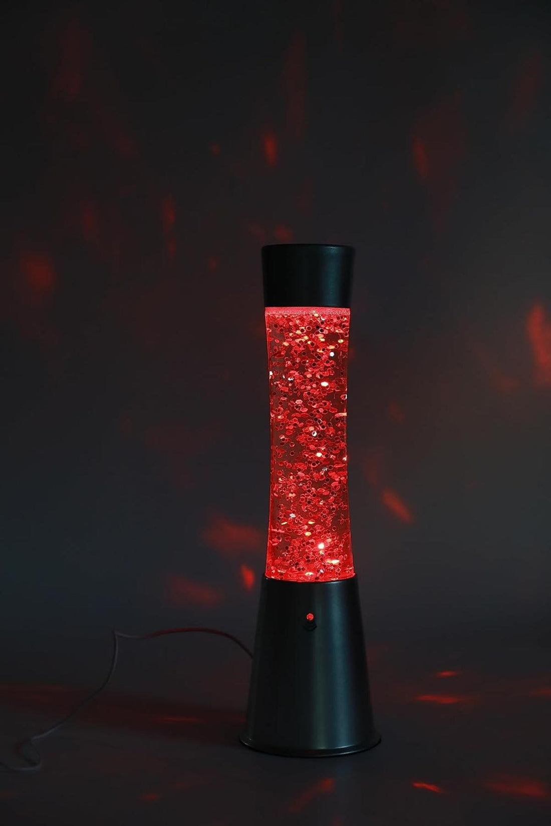 I-TOTAL® farbwechselnde LED-Lavalampe mit Glitzer, transparente Flüssigkeit
