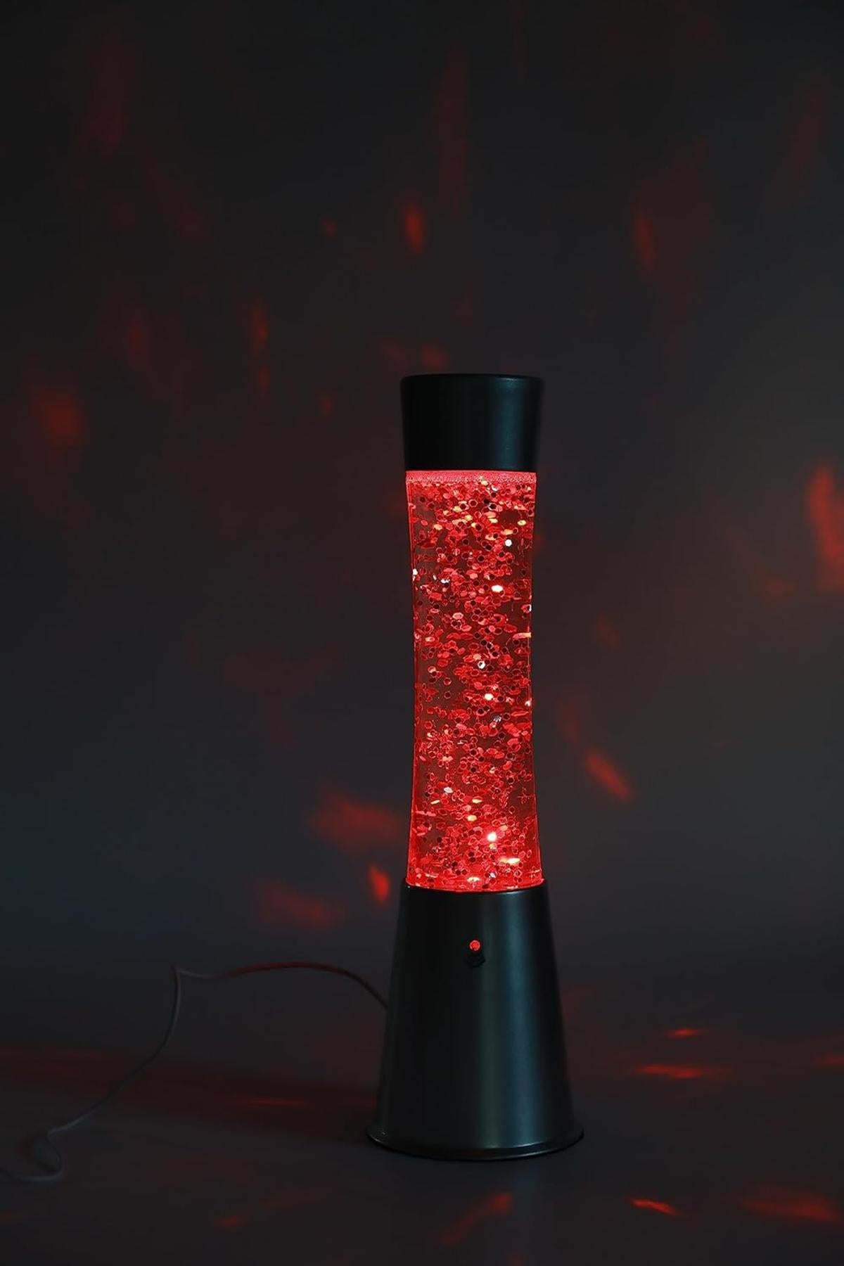 I-TOTAL® farbwechselnde LED-Lavalampe mit Glitzer, transparente Flüssigkeit