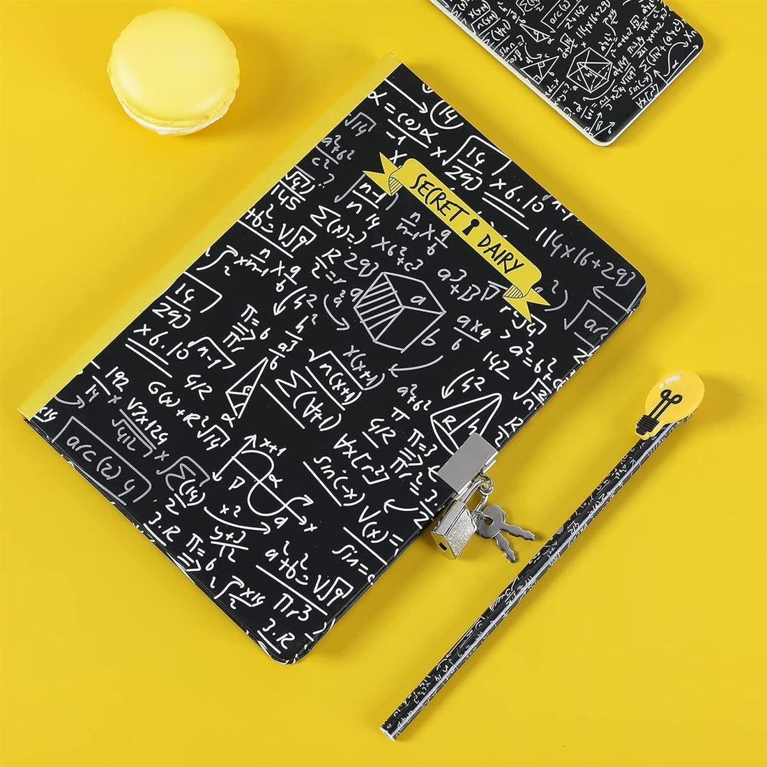 I-TOTAL ® Tagebuch Vorhängeschloss Schlüsseln 80 Seiten Mathematik
