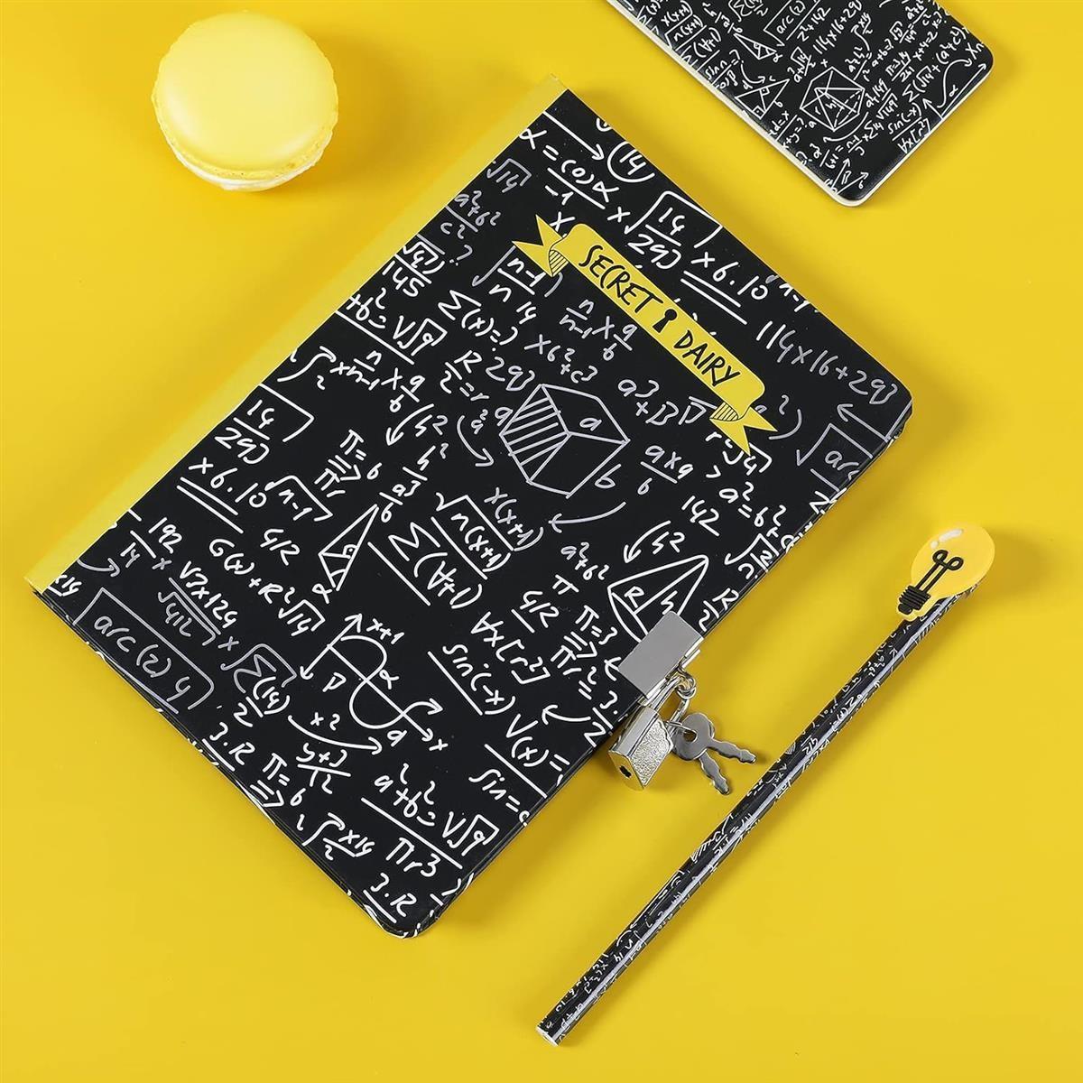 I-TOTAL ® Tagebuch Vorhängeschloss Schlüsseln 80 Seiten Mathematik