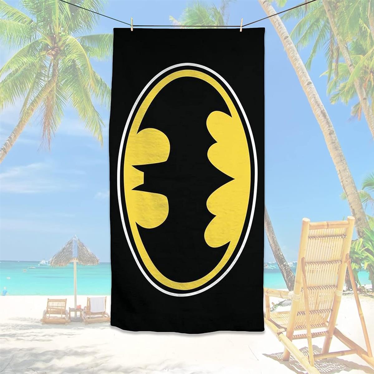 BrandMac Batman Duschtuch Strandtuch Badetuch 70 x 140 cm, Mehrfarbig