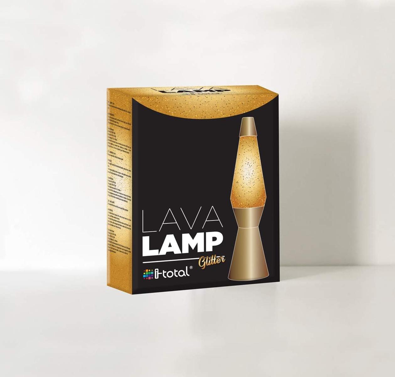 I-TOTAL® Lavalampe Magie Lavaspektakel: Einzigartiges für Ihr Zuhause Gold Glitzer