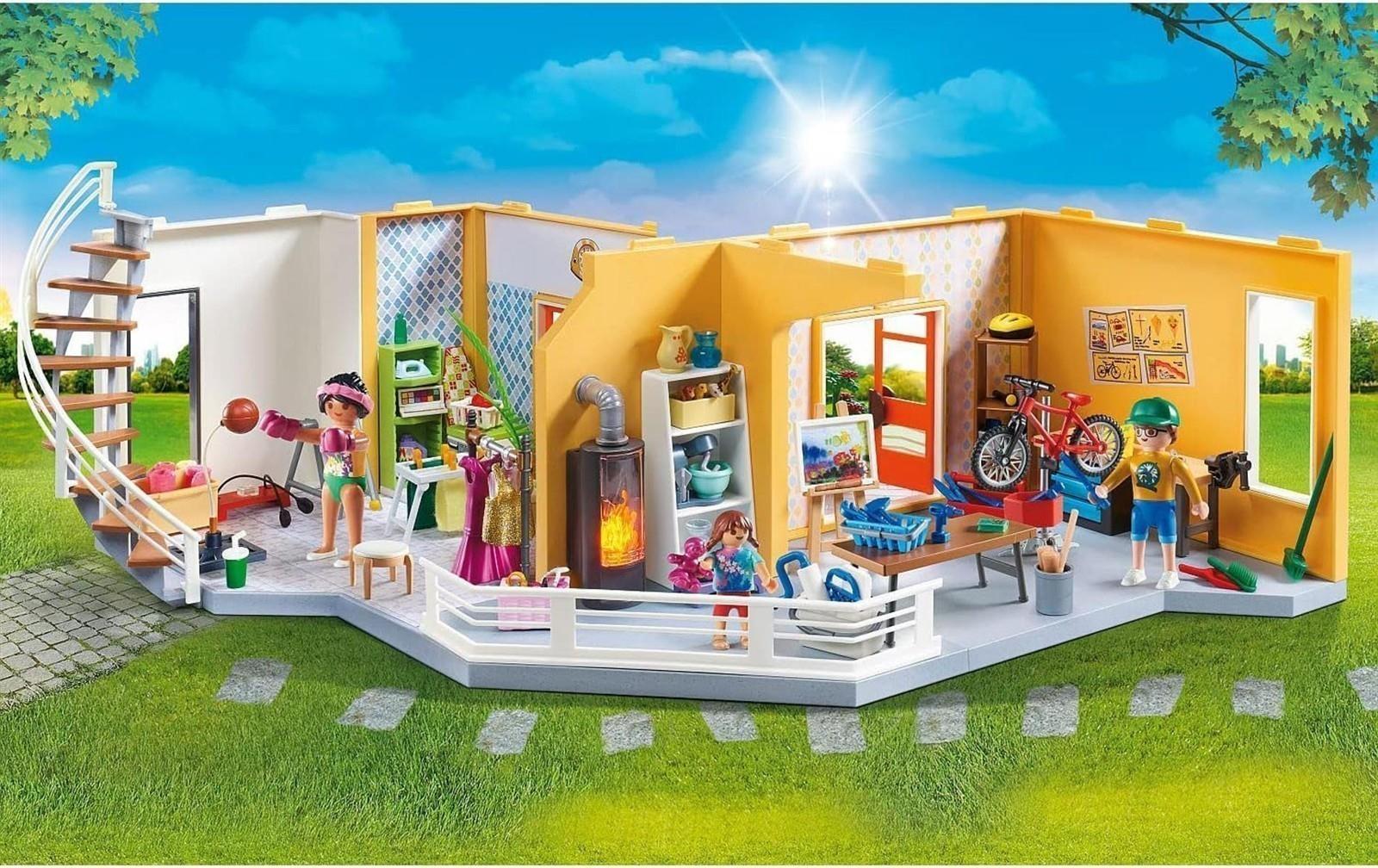 PLAYMOBIL City Life 70986 Etagenerweiterung Wohnhaus, Mit Lichteffekt, Spielzeug für Kinder ab 4 Jahren