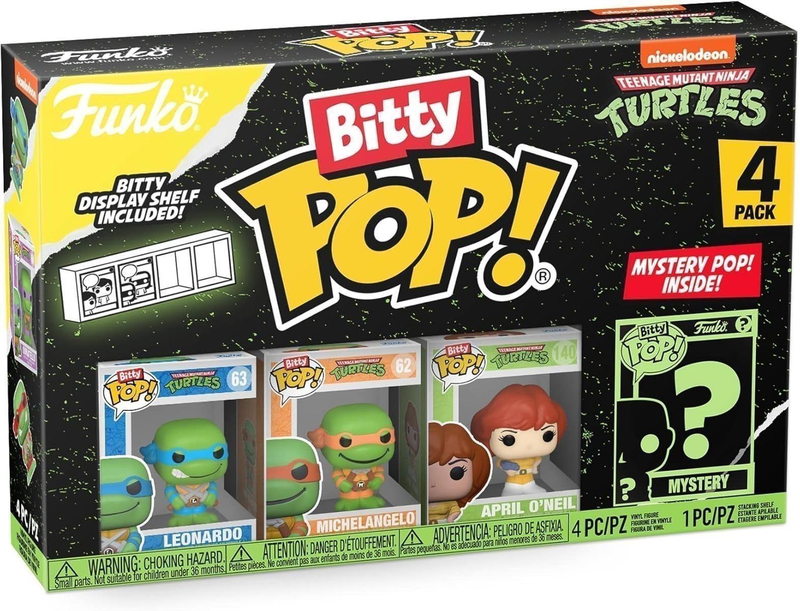 Funko Bitty Pop! Teenage Mutant Ninja Turtles - Leonardo, Michelangelo, April O’Neil und eine Überraschungs-Mini-Figur - 0.9 Inch (2.2 cm) - TMNT Sammlerstück Stapelbares Display-Regal Inklusive