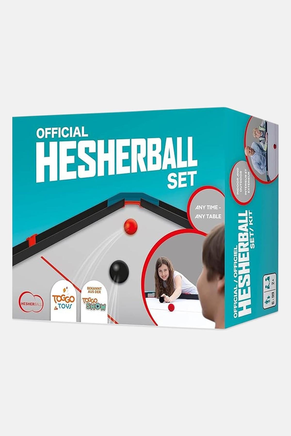 HesherBall Tischballspiel Funsportspiel Set im Display Bleu Pink 20 cm