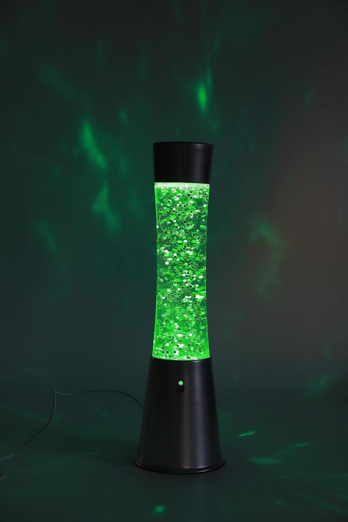 I-TOTAL® farbwechselnde LED-Lavalampe mit Glitzer, transparente Flüssigkeit