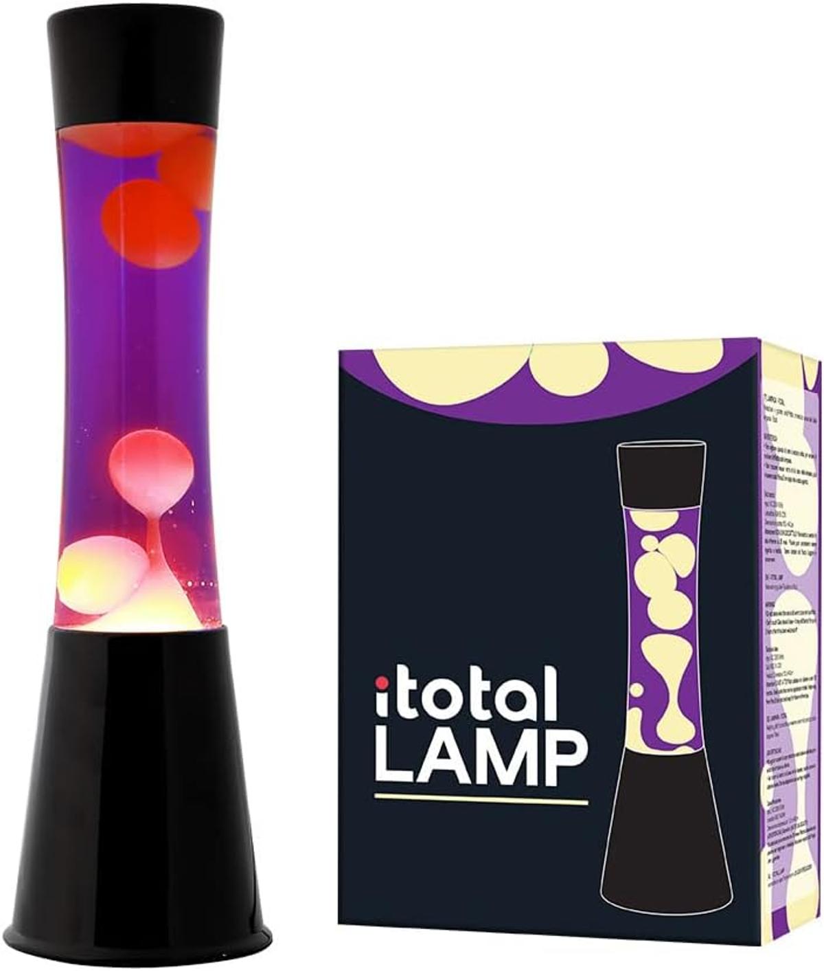 I-TOTAL® Lavalampe Magie Lavaspektakel: Einzigartiges für Ihr Zuhause Violett/Wachs Weiß