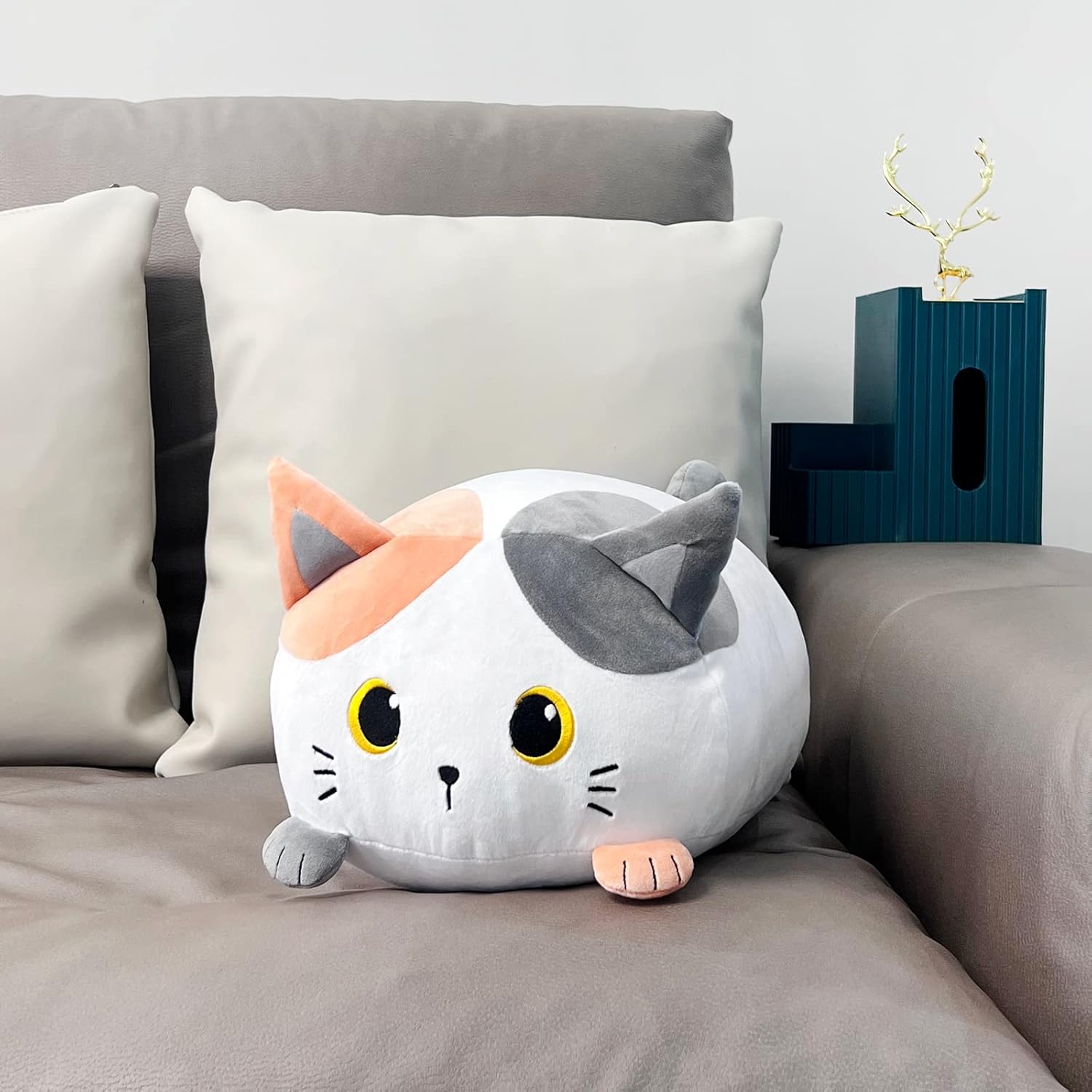 I-TOTAL® Dekoratives Kissen für Bett Sofa Bequem und kuschelig orange Katze