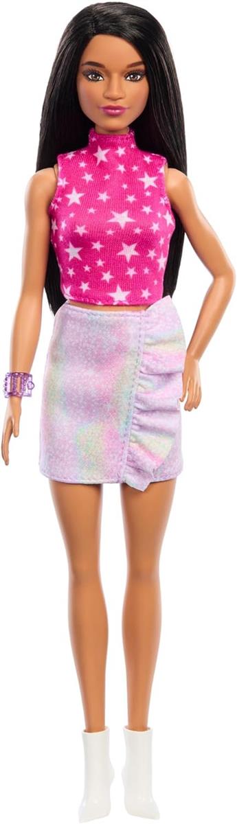 Mattel Barbie Fashionistas Puppe Nr. 215 mit schwarzem, glattem Haar HRH130