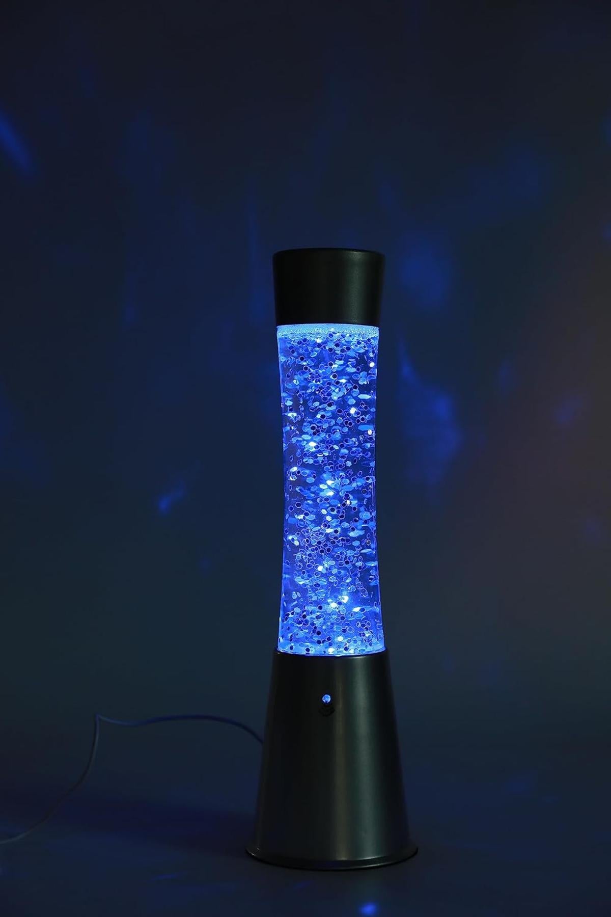 I-TOTAL® farbwechselnde LED-Lavalampe mit Glitzer, transparente Flüssigkeit