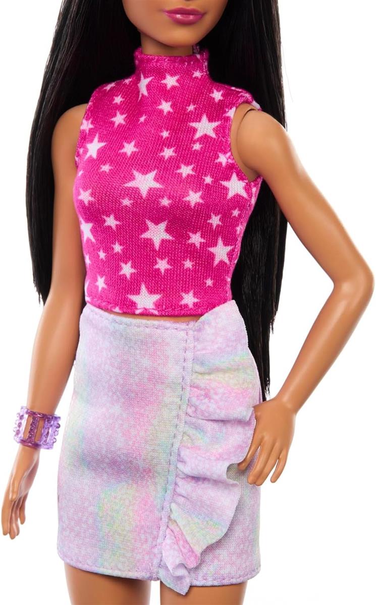 Mattel Barbie Fashionistas Puppe Nr. 215 mit schwarzem, glattem Haar HRH130