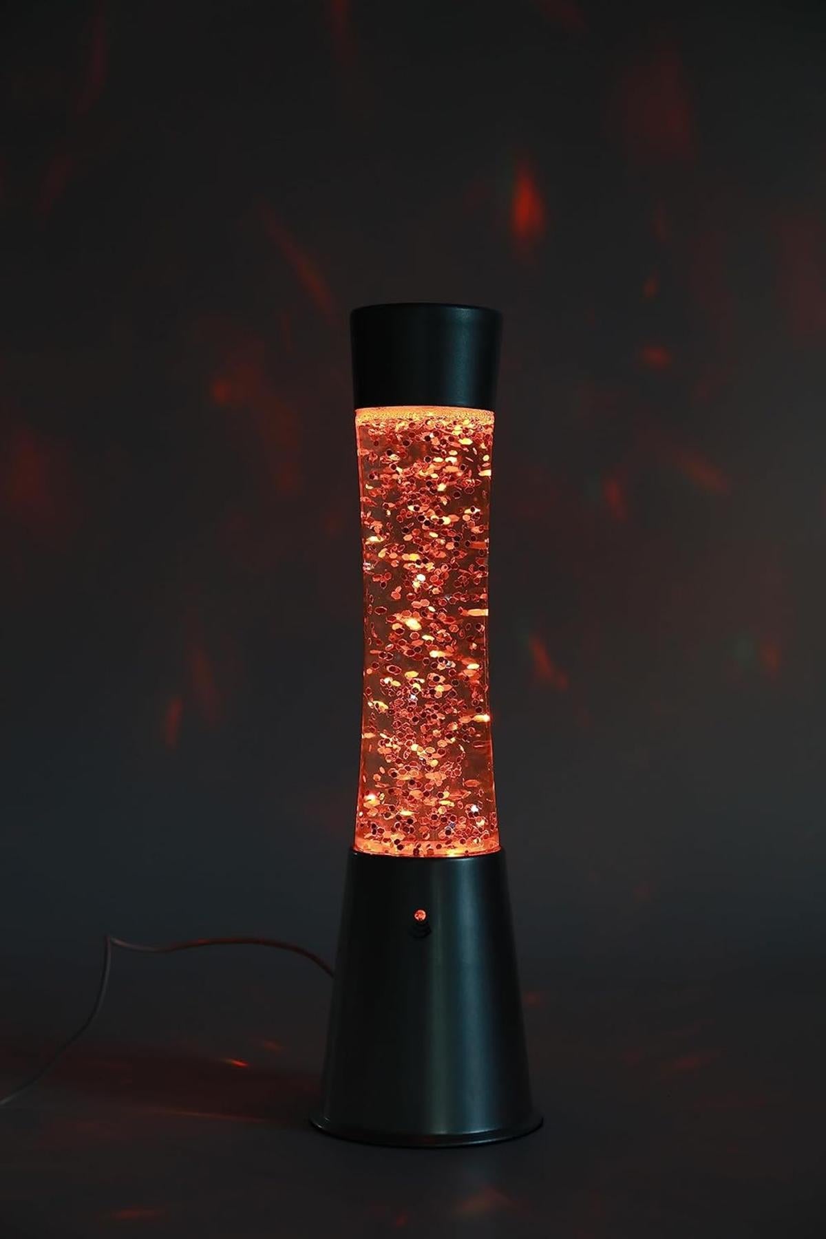 I-TOTAL® farbwechselnde LED-Lavalampe mit Glitzer, transparente Flüssigkeit