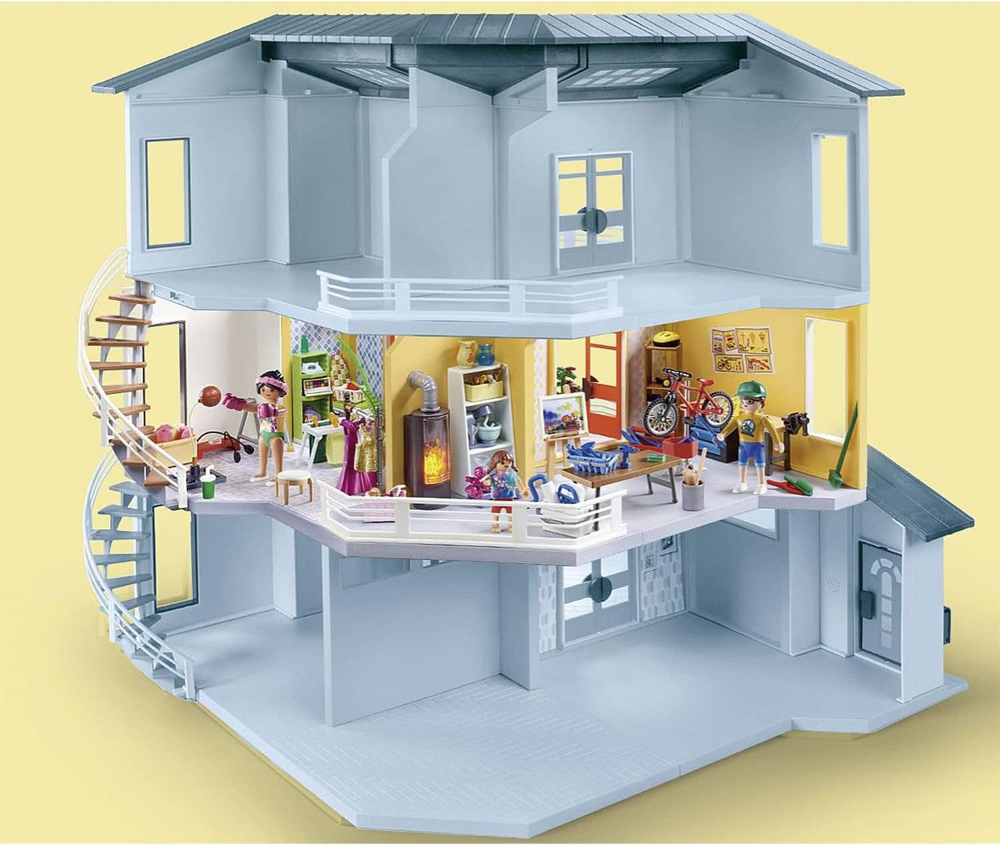 PLAYMOBIL City Life 70986 Etagenerweiterung Wohnhaus, Mit Lichteffekt, Spielzeug für Kinder ab 4 Jahren