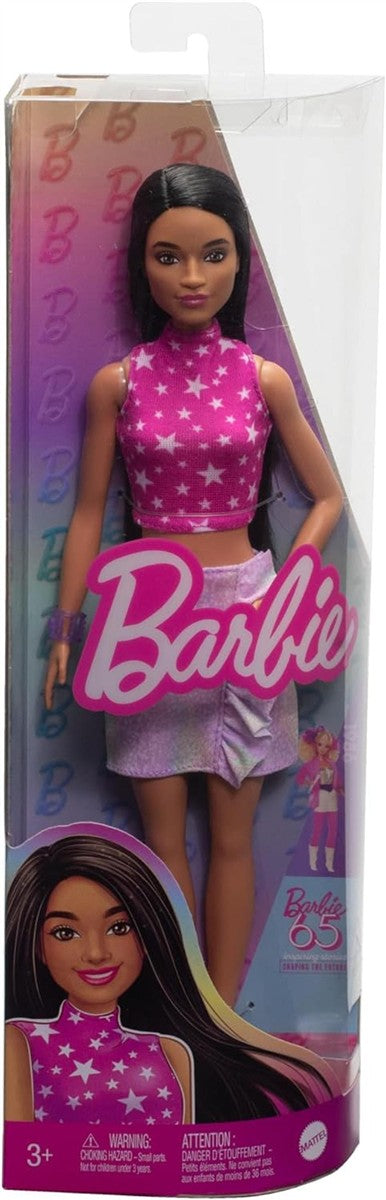 Mattel Barbie Fashionistas Puppe Nr. 215 mit schwarzem, glattem Haar HRH130
