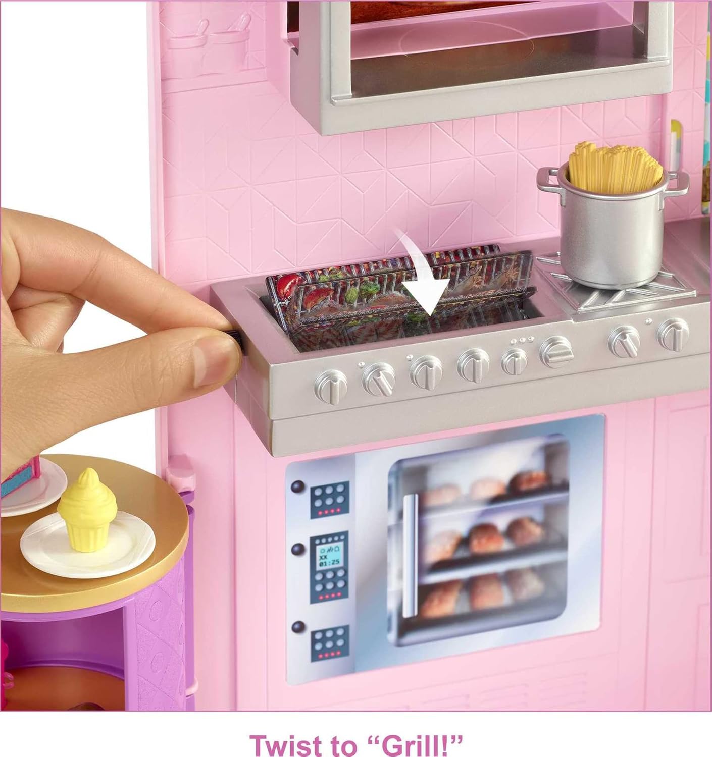 Barbie Cook 'n Grill Restaurant 6 Spielbereiche über 30 Teile Puppenhaus