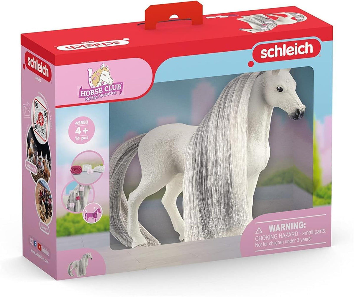 schleich HORSE CLUB Sofia's Beauties 42583 Quarter Horse Stute Spielset - 14-Teiliges Pferdespielzeugset mit Pferd mit Mähne und Zubehör für Fantasievolles Spiel Pferde Spielzeug ab 4