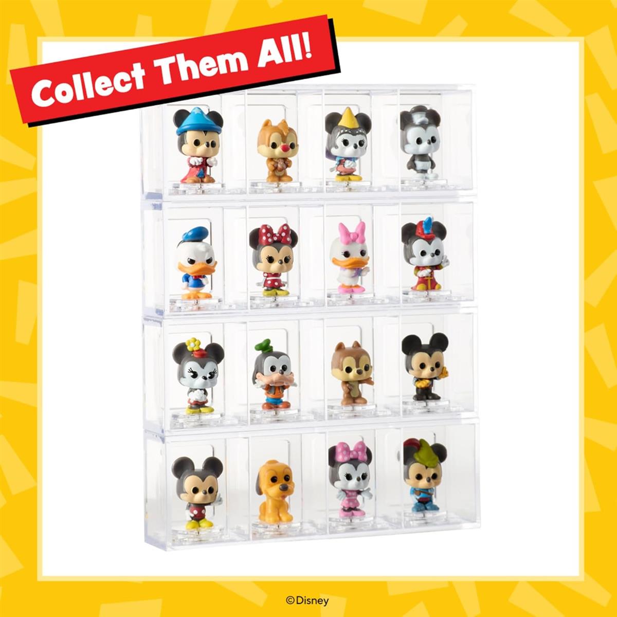 Funko Bitty Pop! Disney - Mickey Mouse, Minnie Mouse (pink Dress), Pluto und eine Überraschungs-Mini-Figur - 0.9 Inch (2.2 cm) Sammlerstück Stapelbares Display-Regal Inklusive - Geschenkidee