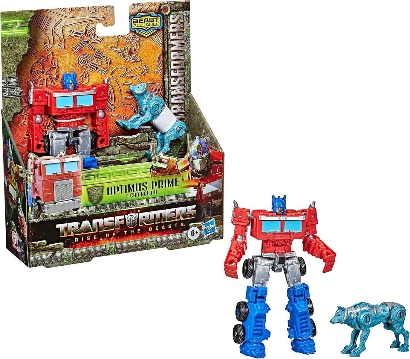 Transformers: Aufstieg der Bestien Beast Alliance Beast Weaponizers 2er-Pack Optimus Prime Spielzeug, ab 6, 12,5 cm
