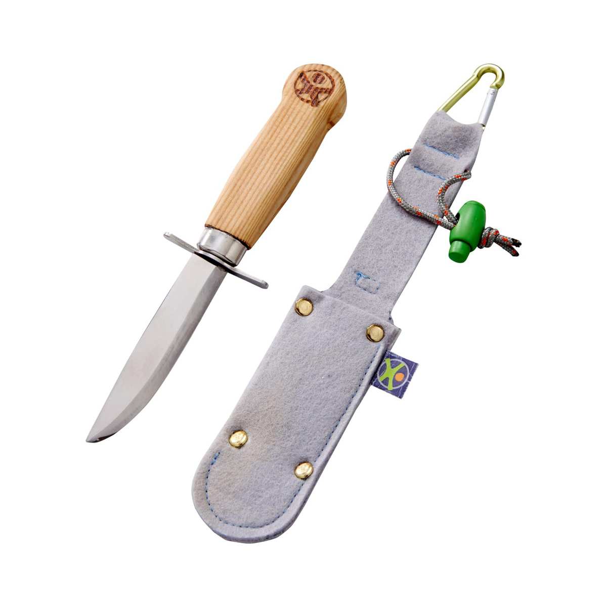 HABA 304245 Terra Kids Outdoormesser, ergonomisches Freizeit und Schnitzmesser, feststehende Klinge aus rostfreiem Stahl, transparent