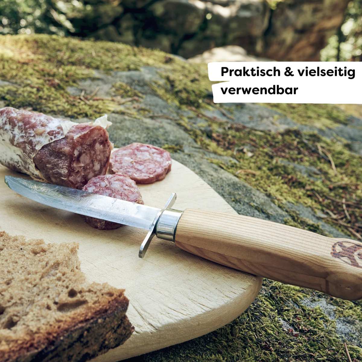 HABA 304245 Terra Kids Outdoormesser, ergonomisches Freizeit und Schnitzmesser, feststehende Klinge aus rostfreiem Stahl, transparent