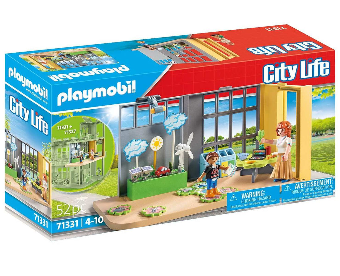 PLAYMOBIL City Life 71331 Anbau Klimakunde Klassenzimmer der Zukunft Klimaschutzaufgaben 4+
