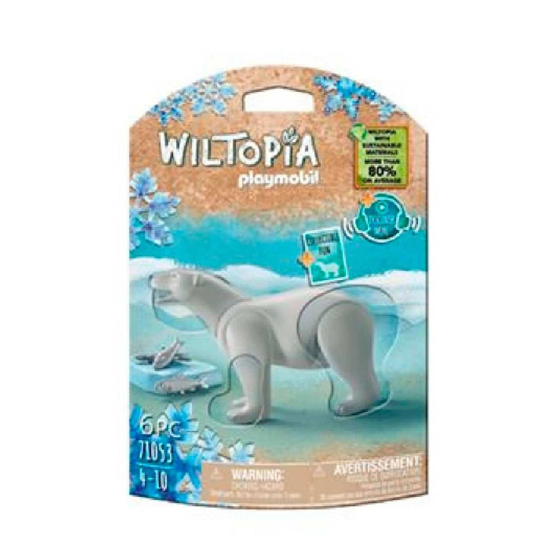 PLAYMOBIL WILTOPIA 71053 Eisbär inklusive vielen Zubehör und Tier-Sammelkarte mit QR-Code, ab 4 Jahren