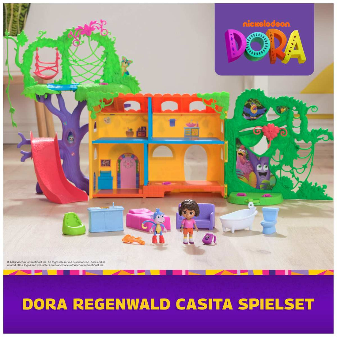 Dora Regenwald Casita Spielset 2 Figuren Accessoires 2 Songs und Geräuscheffekten ab 3 Jahren