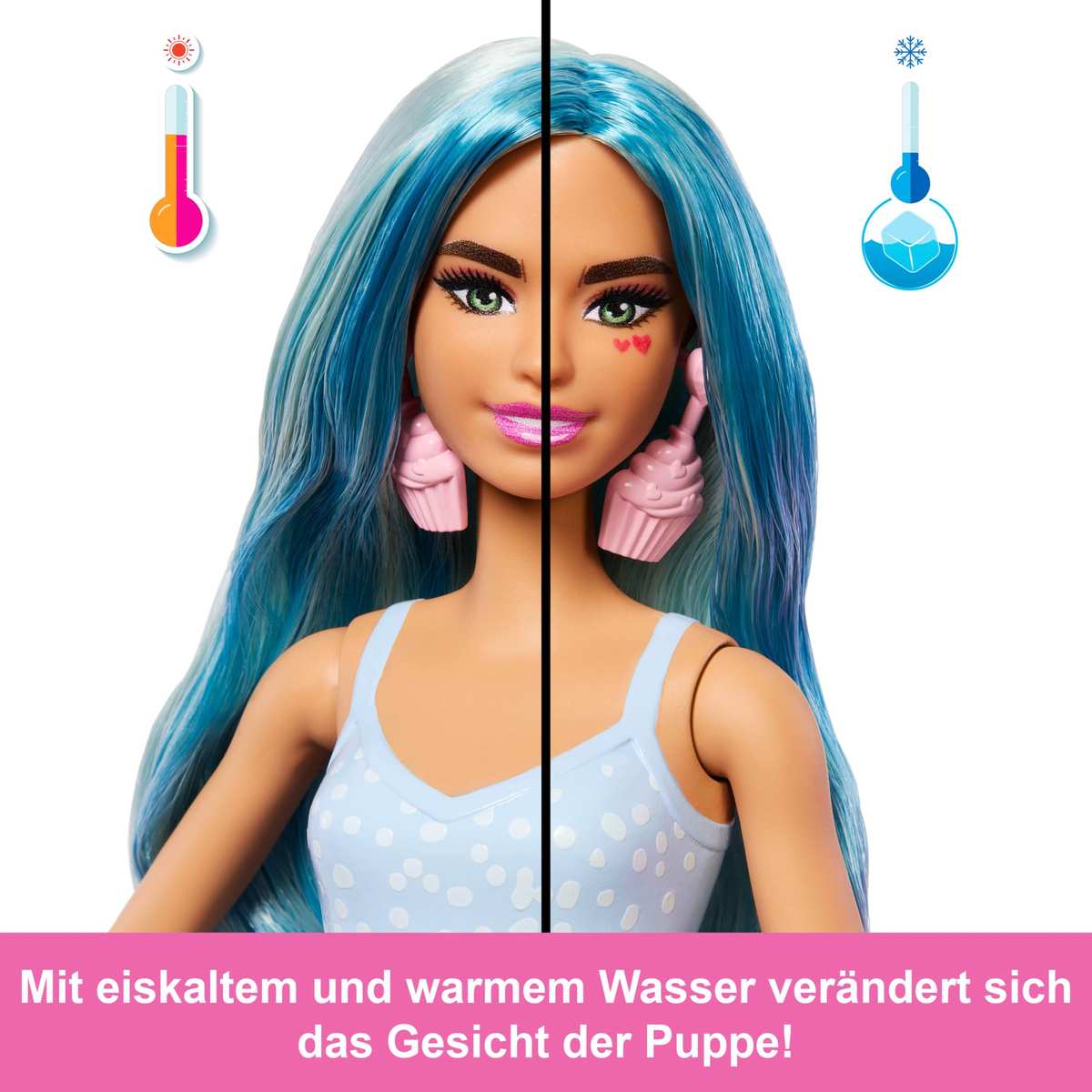 Barbie Pop Reveal Serie Set Modepuppe + Zubehör Cupcake Design + Haustier JFY61 3+