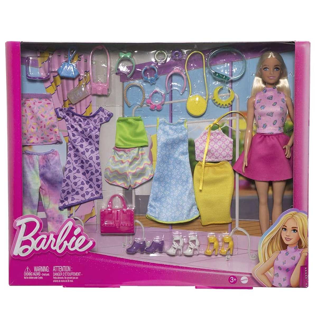 Barbie Großes Fashion Mode Spiel-Set Mattel Puppe und Kleidung ab 3 Jahre