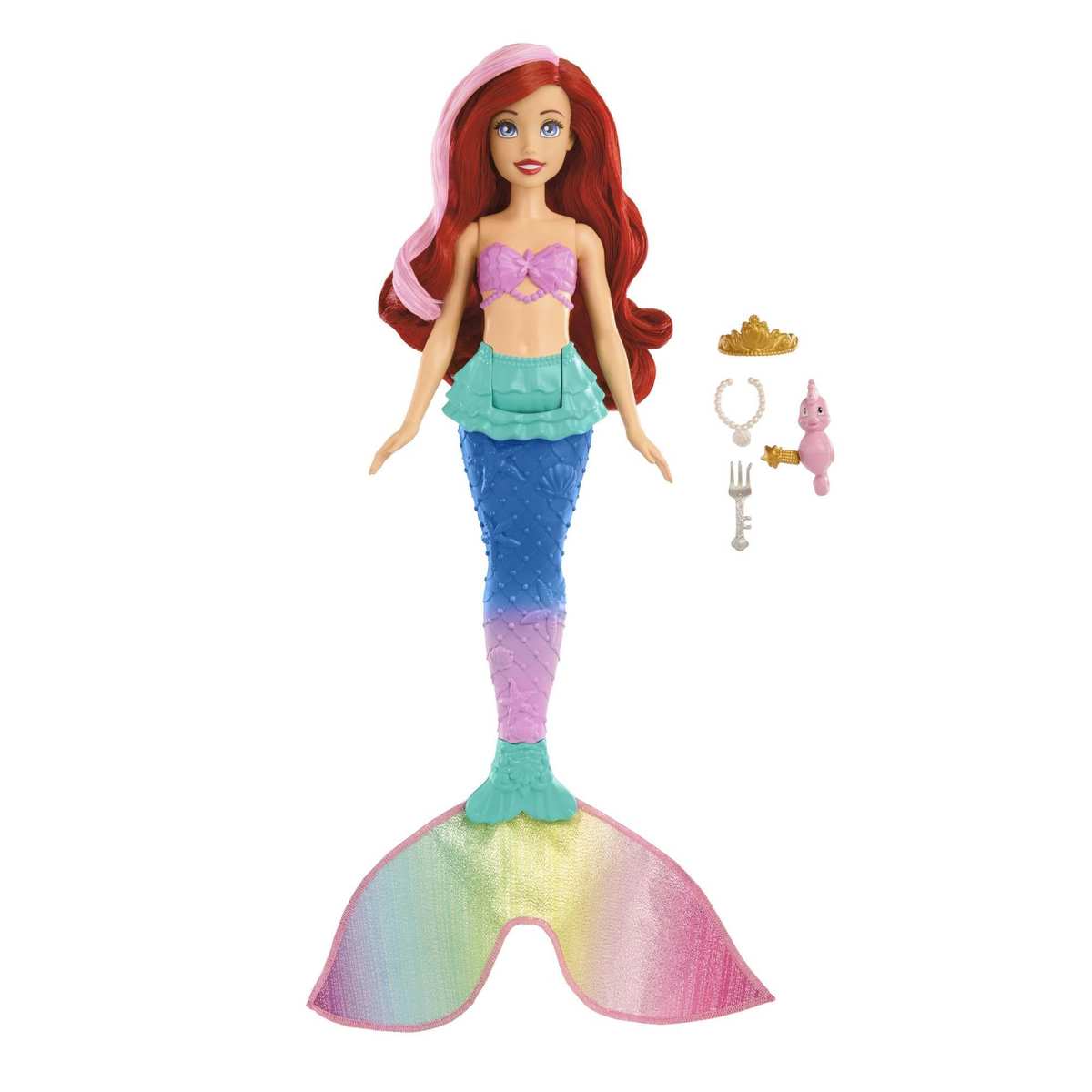 Mattel DISNEY Arielle Meerjungfrau Puppe Farbwechsel + Zubehör u. Freunde Unterwasserabenteuer HPD43 3+