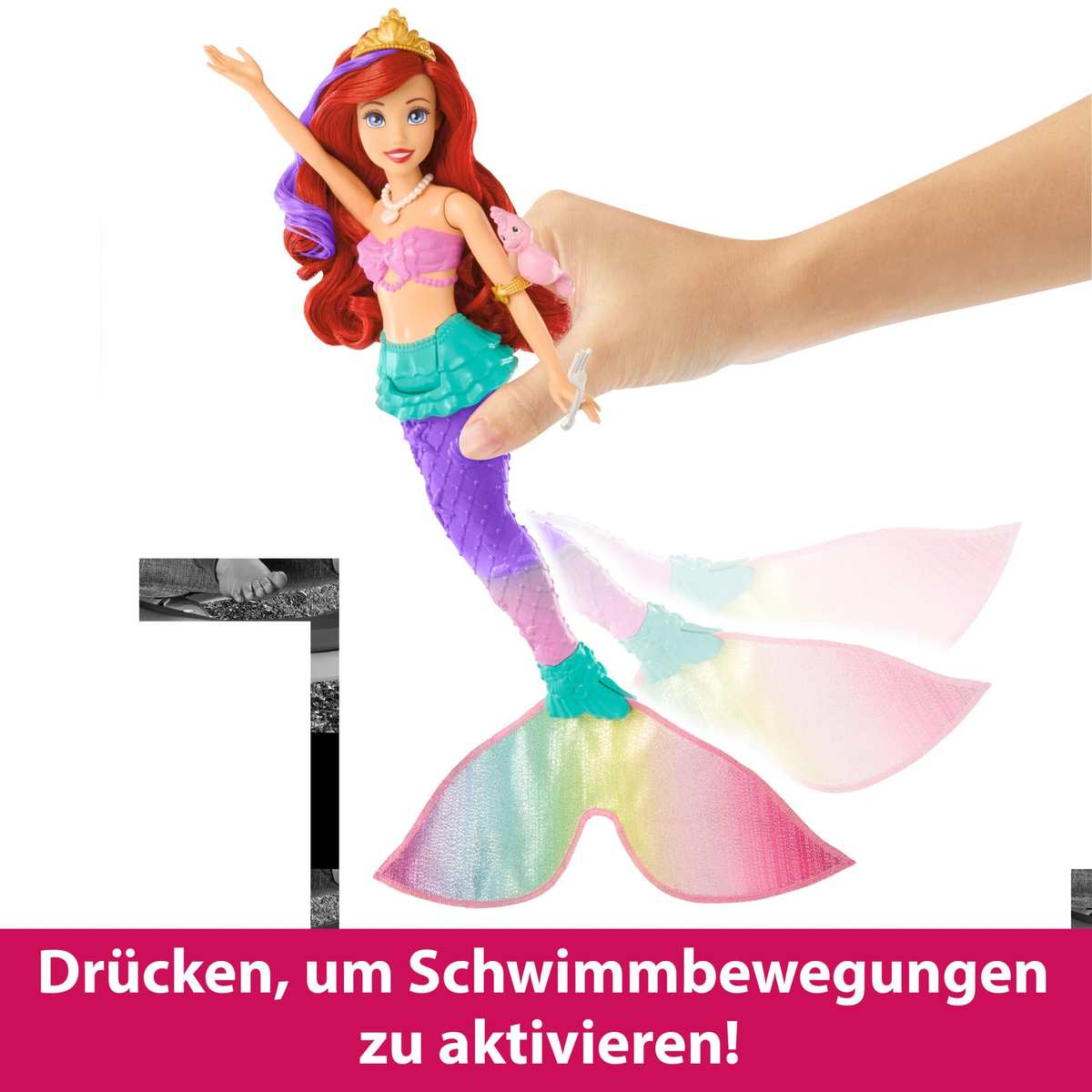 Mattel DISNEY Arielle Meerjungfrau Puppe Farbwechsel + Zubehör u. Freunde Unterwasserabenteuer HPD43 3+