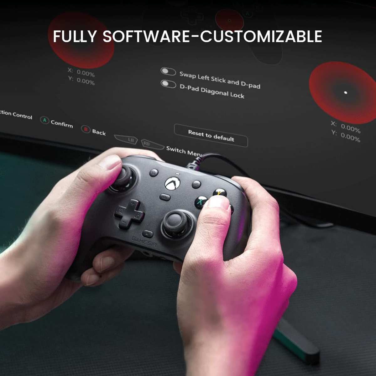 GameSir G7 HE Wired Controller für Xbox Series Windows 10|11 PC Game Controller mit Hall Effekt Sticks Black