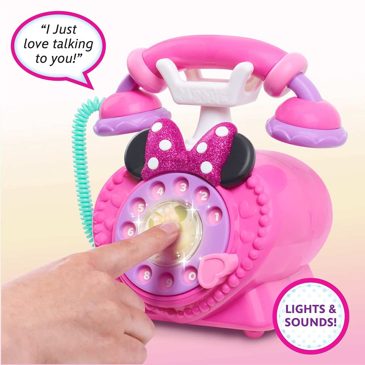 Disney Junior Minnie Mouse Ring Me Spieltelefon, Wählscheibe, Lichter- und Soundeffekte, Kinderspielzeug ab 3 Jahren von Just Play